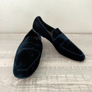 Zara Trafaluc Teal Velvet Loafers